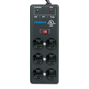 Furman SS-6B-PRO front view showing six outlets and metal housing for durable protection