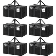 FYGRIP front view of six black moving bags showing compact pack and durability