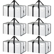 FYGRIP front view of six white moving bags showing capacity and organization benefit
