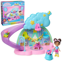 DREAMWORKS GABBY'S DOLLHOUSE playset frontal mostrando todas las piezas y funciones