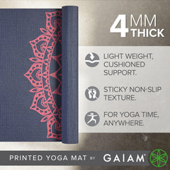 Gaiam esterilla en uso durante clase mostrando buen agarre y confort
