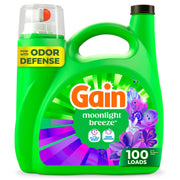 Gain botella frontal mostrando etiqueta y capacidad 132 fl oz, limpieza potente