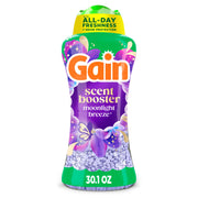 Gain envase frontal Moonlight Breeze mostrando etiqueta y beneficio de fragancia duradera