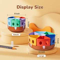 GAMENOTE caddy en uso sobre mesa de arte, facilita el acceso a útiles