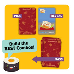 Gamewright Sushi Go primer plano de nigiri con wasabi mostrando multiplicador