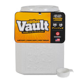 Gamma2 Vittles Vault front view showing secure lid and durable bin preserving pet food