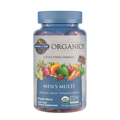 Garden of Life frasco frontal mostrando etiqueta y beneficios