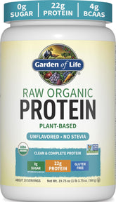 Garden of Life front packaging showing organic vegan protein benefits