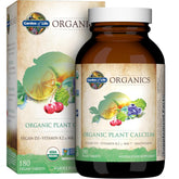 Garden of Life front label showing organic plant calcium and vegan D3 benefit