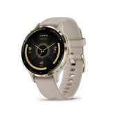 Garmin Venu 3S front view French Gray showing clear AMOLED display and readability