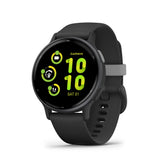 Garmin vívoactive 5 frontal mostrando esfera colorida y batería prolongada