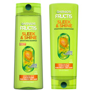 Garnier Fructis frontal mostrando kit anti-frizz y brillo