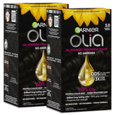 Garnier Olia empaque frontal mostrando tono y beneficios