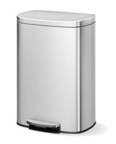 GarveeHome front view of stainless steel trash can showing sleek compact profile and capacity