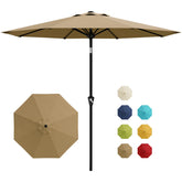 GarveeLife umbrella front view showing full 9ft canopy and clean modern design for broad shade