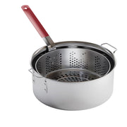 Gas One front view 10QT fry pot showing sturdy body and basket, reliable large-capacity cooking