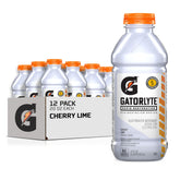 Gatorlyte front packaging showing 12-pack and Cherry Lime flavor, convenient supply
