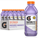 Gatorlyte front packaging showing mixed berry bottles and benefits