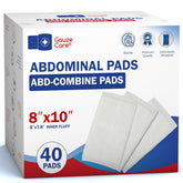 Gauze Care front packaging showing 40 sterile abdominal pads, clear labeling and compact box