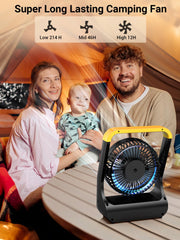 Gazeled ventilador en camping ofreciendo frescor sin corriente eléctrica