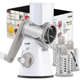 Geedel grater front view showing compact design and stable base for efficient shredding