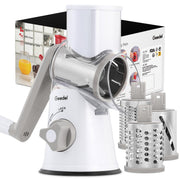 Geedel grater front view showing compact design and stable base for efficient shredding