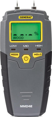 General Tools MMD4E vista frontal con pantalla LCD y carcasa ergonómica, lectura rápida