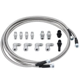 Generic 6AN stainless hose front packaging showing kit contents and benefits