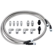 Generic 6AN stainless hose front packaging showing kit contents and benefits
