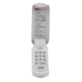 Genie keypad front view showing model GK-R and clear PIN layout for secure access