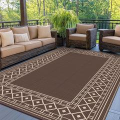 GENIMO alfombra exterior frontal mostrando diseño geométrico y estilo