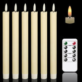 GenSwin pack frontal de seis velas taper marfil para ambiente seguro