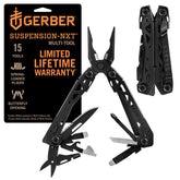 Gerber Suspension NXT front view showing compact black frame and pocket clip, reliable everyday carry