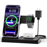 GETPALS estación frontal mostrando ranuras para iPhone, reloj y AirPods