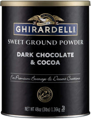 Ghirardelli frente del empaque mostrando la marca y beneficiando almacenamiento