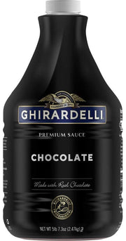 Ghirardelli front packaging showing 87.3 oz container and clear product identity for reliability