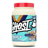 GHOST front packaging showing 2 lb tub and branding, highlights authentic flavor