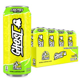 GHOST front packaging 12-pack showcasing citrus cans and clear labeling benefit clarity
