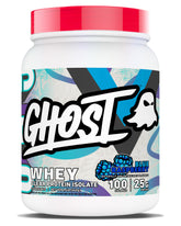 GHOST envase frontal Blue Raspberry mostrando diseño y contenido proteico