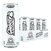 GHOST lata frente mostrando diseño y beneficio de energía clara