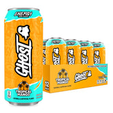 GHOST Tropical Mango front can showing branding and zero-sugar benefit