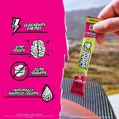 GHOST sticks inside a backpack showing portable energy for on-the-go routines