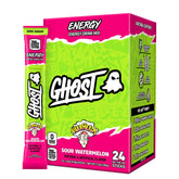 GHOST Warheads sour watermelon front pouch showing full product and branding benefit