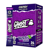 GHOST Welch's Grape front packaging showing 24 sticks and benefits