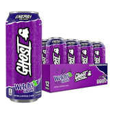 GHOST Welch's grape front packaging showing 12-pack and branding benefiting shelf visibility
