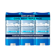 Gillette gel pack de 3 frontal mostrando protección 72 horas