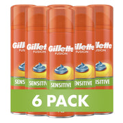 Gillette Fusion5 pack de seis frente mostrando envases y beneficio confort