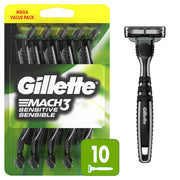 Gillette Mach3 muestra el frente del empaque beneficiando la compra conveniente