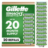 Gillette Mach3 Sensitive frontal del paquete con información clara y ahorro