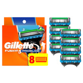 Gillette ProGlide front packaging showing 8 refills and clear branding for value